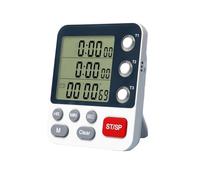 Temporizador eléctrico de cocina de 3 canales, funciona con pilas, botón de control, función de memoria, volumen, ajustable, cuenta regresiva para el hogar