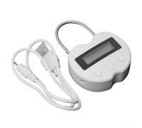 Temporizador electrónico con pantalla LCD, recargable por USB hasta 120 horas, temporizador de cuenta regresiva multifuncional para equipaje y seguridad, color blanco