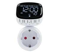 Temporizador Enchufe Cuenta atrás Digital Programador Enchufe 10 programas de interruptores programables AC230V 16A 3680W 360° giratoria Reloj Enchufe programable
