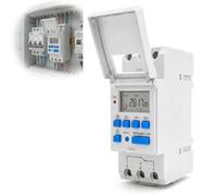 Temporizador Enchufe Programable Digital, Interruptor Horario para Cuadro Electrico y Termo, Programador Enchufe con Pantalla LCD, Montaje en Carril DIN, Ahorro de Energia