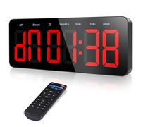 Temporizador Gimnasio Multifunción - Grand 3" Digital Reloj de Pared | Cronómetro LED con Modos Tabata/FGB/EMOM, 5 Niveles Brillo, Cuenta Regresiva/Progressiva, Portátil para Fitness/MMA