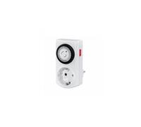 Hama | Temporizador Enchufe mecánico Mini. (Reloj Programador analógico, intervalos 30 min, 2 Modos de Uso, Ahorro energía, Programador Diario enchufable) Blanco