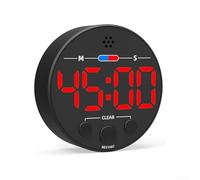 Temporizador LED con respaldo magnético para una fácil fijación y pantalla LCD transparente para un seguimiento claro del tiempo, adecuado para cocinar, hornear y tareas de trabajo (rojo)