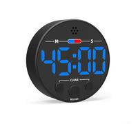 Temporizador LED multiusos con fijación magnética y pantalla LCD transparente, para uso en cocina, hornear, cocinar y seguimiento del tiempo (azul)