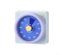 Temporizador magnético de cocina, reloj de cuenta regresiva visual de 60 minutos analógico para aula, autismo, TDAH, estudio de horneado con sonido opcional y anillos de silicona coloridos (morado)
