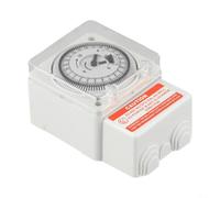 Temporizador Mecánico 24H Carril DIN AC220V Ajuste 15min | Ciclo 24 horas, ajuste cada 15 min, para soporte para batería 300h, carril DIN, uso industrial