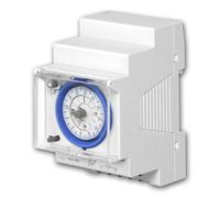 Temporizador mecánico, Carril DIN, analógico | Programación Diaria de 24 Horas | Intervalos de conmutación de 15 Minutos | 16 A | 1000 W | con Reserva de Marcha