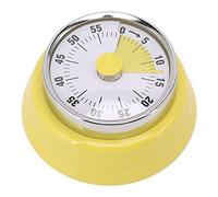 Temporizador mecánico con Cuenta Regresiva y Esfera de visualización, Temporizador doméstico de Acero Inoxidable para Cocina, Oficina y Gimnasio, Temporizador analógico sin batería (Amarillo pálido)