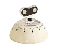 Temporizador mecánico de cocina de 60 minutos con respaldo magnético para fijación en electrodomésticos, temporizador de cuenta regresiva de batería para una gestión eficaz del tiempo (blanco)