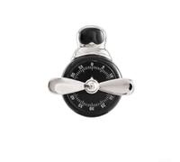 Temporizador mecánico de cocina, reloj despertador giratorio de cuenta regresiva visual de 60 minutos sin batería, anillo fuerte, parte trasera magnética para estudio de cocina (negro)