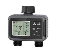 Temporizador programable dual para riego de jardín ZONE, temporizador de agua de jardín programable, computadora de riego de 2 salidas con retardo de lluvia, duración de 1 a 360 minutos, controlador