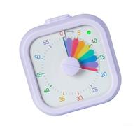 Temporizador visual cuadrado con cuenta regresiva arcoíris de 60 minutos - diseñado para que los niños entiendan el tiempo transcurrido a través de la indicación de progreso basada en color (morado)