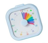 Temporizador visual de cuenta regresiva, temporizador de escritorio cuadrado arcoíris de 60 minutos para niños, aula, estudio, cocina, gestión del tiempo, reloj (azul)