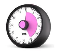 Temporizador Visual para Niños 60 Minutos - Analógico Silencioso de Cuenta Atrás Herramienta de Enfoque TDAH/Autismo, Gestión del Tiempo para Deberes, Tareas, Oficina, Cocina (Nero Rosa)