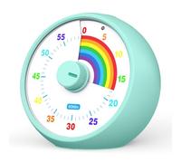 Temporizador Visual para niños: cronómetro de 60 Minutos para Aula, Oficina y Cocina. Herramienta de gestión del Tiempo con Funcionamiento silente, método Pomodoro y diseño arcoíris (Tiffany)