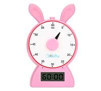 Temporizador visual para niños, cuenta regresiva, temporizador de gestión del tiempo de cocina, temporizador para el hogar, útiles escolares y estudio. (Rosácea)