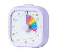 Temporizador Visual Relaxdays, silencioso para niños, Alarma Visual, Temporizador 60 min, arcoíris, Pomodoro, Morado