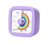 Temporizador visual silencioso, con disco arcoíris de 60 minutos, reloj de cuenta regresiva, herramienta de gestión de tiempo para niños y adultos, uso en el aula y la cocina (morado)