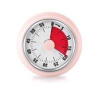 Temporizador Visual, Temporizador de Cocina Regresiva de 60 Minutos con Base Magnética, Mecánico No Necesita Pilas, Timbre de Alerta, para Niños y Adultos, Estudiar/Trabajar/Cocinar (Rosa)