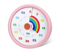 Temporizador Visual, Temporizador Niños, 60 Minutos de Cuenta Regresiva Arco Iris, Timer Niños, con Herramientas Silenciosas de Escritorio para La Cocina, Hornear, Gimnasio (Rosa)