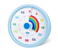 Temporizador Visual, Temporizador Niños, 60 Minutos de Cuenta Regresiva Arco Iris, Timer Niños, con Herramientas Silenciosas de Escritorio para La Cocina, Hornear, Gimnasio (Azul)