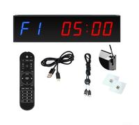 Temporizador y reloj LED portátil de 1,5 pulgadas, cuenta atrás y modo de cronómetro, entrenamiento a intervalos con mando a distancia inalámbrico EMOM/TABATA/FGB, hasta 10 m, brillo ajustable en 5