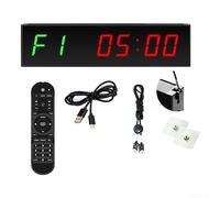 Temporizador y reloj LED portátil de 1,5 pulgadas, cuenta atrás y modo de cronómetro, entrenamiento a intervalos con mando a distancia inalámbrico EMOM/TABATA/FGB, hasta 10 m, brillo ajustable en 5