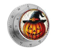 Temporizadores de Cocina con Forma de Calabaza y Sombrero de Mago Negro de vidrieras para cocinar, Reloj Temporizador de Cocina para Chef con Alarma Fuerte, no Requiere Pilas, Temporizador de escrit