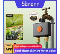 Temporizadores de Riego para Jardín SONOFF, 2 Salidas, Sistema de Riego por Aspersión Hydro DUO, Válvula de Agua Inteligente Zigbee de Doble Canal con Medidor de Flujo SWV-ZF2E