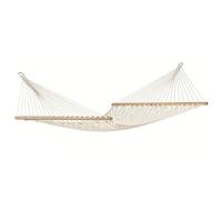Tempotech ® Hamaca De Macramé con Madera, 270 x 80 cm 120 Kilos Blanca - con Bolsa De Transporte - Hamacas Jardin y Camping - Hamaca Colgante - Accesorios Camping - Hamaca Plegable