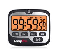 TempPro TM01 Temporizador de Cocina Digital, Regresiva y Cronómetro Reloj | Temporizador Magnético con Alarma Sonora Ajustable y Pantalla LCD Gran Retroiluminación (Anteriormente ThermoPro)