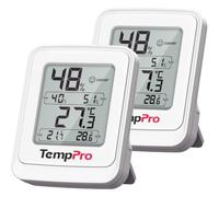 TempPro TP150 Termohigrómetro digital, fácil de leer, 2 piezas | resistente al agua IPX5 para plantas, invernaderos, jardines, sauna y fuente termal interior (Anteriormente ThermoPro)