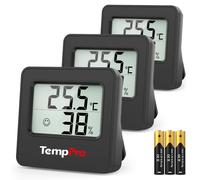 TempPro TP157 Termómetro Higrómetro Digital Casa, 3 Piezas | Medidor de Humedad con Indicador Sonriente, Ideal para Sala de Estar, Oficina, Garaje o Invernadero(Anteriormente ThermoPro)