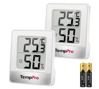 TempPro TP49 Mini Termómetro Higrómetro Digital, 2 Piezas Blanco | Termohigrómetro de Interior Medidor de Temperatura y Humedad para Medir Ambiente del Hogar (Anteriormente ThermoPro)