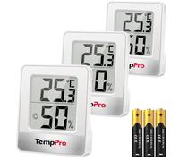 TempPro TP49 Mini Termómetro Higrómetro Digital, 3 Piezas Blanco | Termohigrómetro de Interior Medidor de Temperatura y Humedad para Medir Ambiente del Hogar (Anteriormente ThermoPro)