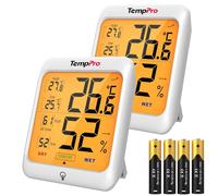 TempPro TP53 Termómetro Higrómetro Digital Medidor de Humedad, 2 Piezas | Temperatura de Interior Termohigrómetro para Habitación Ambiente con Retroiluminación Táctil (Anteriormente ThermoPro)