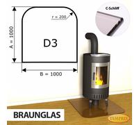 Temprix Chispas & Glasbodenplatte Cristal Marrón Placa Inferior para Chimenea &