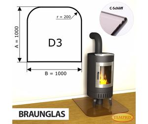 Temprix Chispas & Glasbodenplatte Cristal Marrón Placa Inferior para Chimenea &