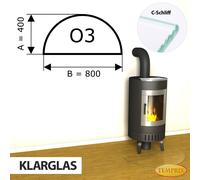 Temprix O3 Placa Base Chimenea 40x80 cm Vidrio Transparente Antichispas