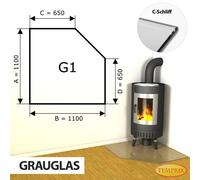 Temprix Placa Base Chimenea 110x110 cm Vidrio Grauglas ESG Antichispas