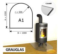 Temprix Placa Base Chimenea 120x100 cm Vidrio Gris ESG Protección Contra Chispas