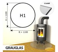 Temprix Placa Base Chimenea Funkenschutz Cristal Grauglas Ø110 cm H1