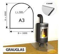 Temprix Placa Base Para Chimenea 100x100 cm Vidrio Gris ESG Antichispas