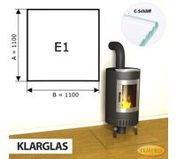 Temprix Placa Base Para Chimenea 110x110 cm ESG Vidrio Transparente