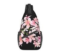 Tempting Cherry Blossoms Sling Bag Mochila cruzada de viaje Mochila de pecho para hombres y mujeres, hombros izquierdo y derecho ajustables Senderismo Mochila informal