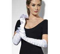 Smiffys Guantes provocadores blancos, largo Halloween, Carnaval