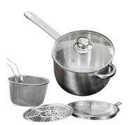 Tempura Cooker - Olla hirviendo para cocinar a fuego lento | Interior antiadherente de aluminio fundido con cesta coladora desmontable Utensilios de cocina profesionales esenciales para tacos, aros de