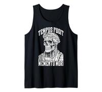 Tempus Fugit Memento Mori Estoico Emperador Romano Cráneo Estoicismo Camiseta sin Mangas