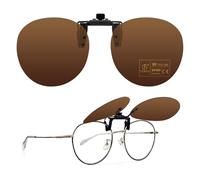 TEMSO Lentes de sol con clip para hombres y mujeres, lentes de sol polarizados clásicos para conducir, visión clara, antirreflejos, Marrón Cat.3, M 55*48MM
