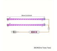 TEMU 1/2/3/4 Tira de Luz LED Azul de 30cm con Control de Temporización de 8/12/16 Horas para Planta Interior, Ajuste de por USB, Lámpara de Completo para Semillas y Flores